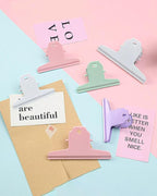 2PCS Extra Large Binder Clips Metal Bulldog Clips Large Paper Clamps Holder Chip Clips for Home School Office Drawing Bag Pink 4inch