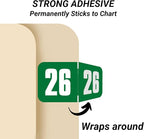 2026 Year Labels, Doctor Stuff 2026 Chart Stickers, Green Color Coded, Safeguard Style, USA Made Year Stickers for End Tab File Folders, 500/Roll, 1 Roll, 3/4" x 1-1/2"