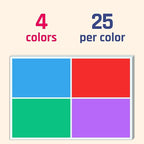 100 Pieces - Large Moving Stickers for Boxes, Colored Box Packing Labels Color Coded - 6 x 4 inches, 4 Assorted Colors