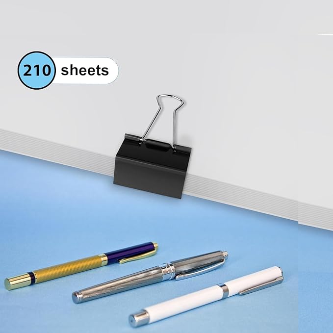 Ufmarine Extra Large Binder Clips 2 inch, (144 Pcs) Big Paper Clips for Office