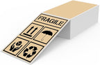 Khaki Thermal Labels 3 × 5 Inch Vinyl Self-Adhesive Fanfold Direct Shipping Stickers Waterproof Perforated Printer Decal for Office Warehouse Barcode 300 PCS