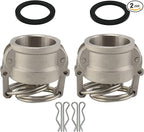 2PCS Cam and Groove Fitting, Aluminum, Type DC, 3" Dust Cap, with 2PCS Camlock Gasket Fitting (3“)