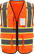 AYKRM 11 color High Vis Reflective Safety Vest for Women Men Security Pocket Zipper