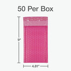 Quality Park Bubble Mailers, 4 x 8 Shipping Envelopes, Self-Seal, Small Pink Padded Envelopes, Redi-Strip Peel Off Closure, 50 Per Box (QUA85917)