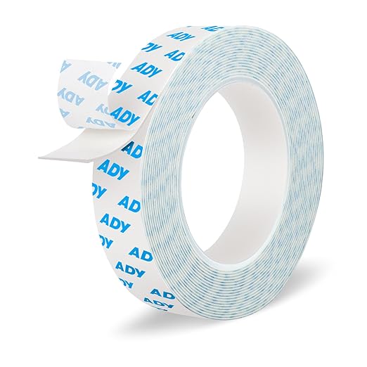 ADY Removable Double Sided Tape Heavy Duty 1in x 20ft, Adhesive Mounting Tape for Walls,Damage Free Picture Hanging Adhesive Strips for Rent Room, Poster Stick Tape