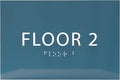 6" X4" Floor 2 Sign - ADA Compliant Tactile Graphics Grade 2 Braille Text | Wall Mount Plastic Directional Assistance, Floor Number Sign for Office, Schools, Hospitals, Apartments