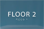 6" X4" Floor 2 Sign - ADA Compliant Tactile Graphics Grade 2 Braille Text | Wall Mount Plastic Directional Assistance, Floor Number Sign for Office, Schools, Hospitals, Apartments