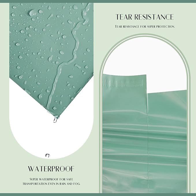 Metronic Poly Mailers 10x13 100 Pcs, Shipping Bags for Clothing, Strong Adhensive Mailing Bags, Shipping Envelopes for Small Business, Tear-resistant Mailer Envelopes Bags in Grayed Jade Green