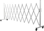 Metal Expandable Barricade Gate, Aluminum Folding Mobile Safety Barrier 130in - Lightweight Durable Design, Adjustable Stability, Ideal for Driveway Security