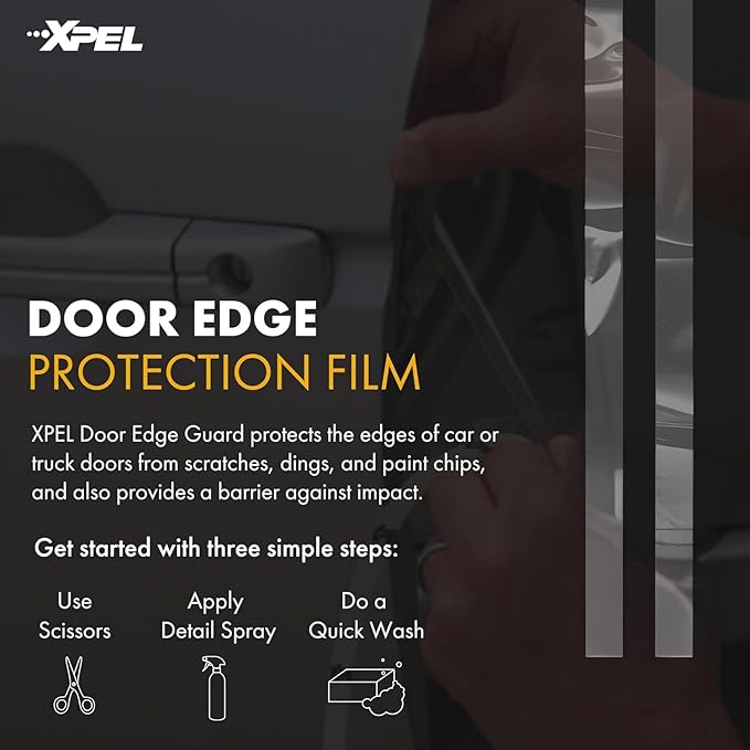 XPEL Door Edge Guard Protection Film Roll, 3/8" x 12' - Car or Truck Doors, Protective Barrier Against Minor Scratches, Paint Chips, Door Edge Impact, and Dings - Prevents Damage and Possible Rust