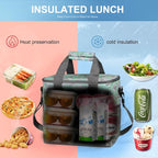 Iknoe Large Cooler Bag Collapsible 24 Can Insulated Bags Leakproof Lunch Cooler Tote with Multi-Pockets for Adult Insulated Thermal Bag for Beach, Picnic, Office Work(Daisy)