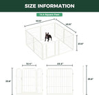 FXW Rollick Unleashed Dog Playpen for Indoor, Yard, RV Camping, 24 inch 8 Panels for Small and Puppy Dogs, White│Patented