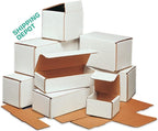 Secure Seal Shipping Boxes – 8x6x3" Mailers - White Foldable Corrugated Cardboard Packaging for Mailing, Moving, Storage, and Organizing - Strong Lightweight Foldable (50 Pack)