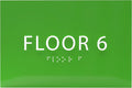 6" X4" Floor 6 Sign - ADA Compliant Tactile Graphics Grade 2 Braille Text | Wall Mount Plastic Directional Assistance, Floor Number Sign for Office, Schools, Hospitals, Apartments