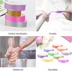 2400 Packs Paper Wristbands for Events, 12 Colors Waterproof Neon Party Wristbands Armband Paper Bracelets Identification Wristbands for Concert Club Bar Entrance Admission Party