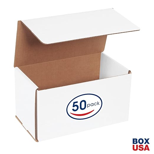 Box USA BM955 9"L x 5"W x 5"H, White (Pack of 50)
