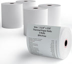 (5 Rolls) 3 1/8" x 230' Thermal Receipt Rolls, Cash Register POS Thermal Paper Rolls, Credit Card Paper Rolls Thermal 3 1/8 in x 230 ft.