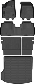 All Weather Floor Mats & Cargo Liner for Chevy Equinox EV 2024 2025 2026 with Backrest Custom Fit Full Set Accessories - Black