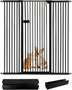 Lumizone Extra Tall Cat Gate 55.12" High Pressure Mounted Extra Wide 2025 New (17 Sizes) 1.37" Gap No Drilling Auto-Close One-Handed Operation Tall Pet Gate for Dogs(Black, 55.12" H x 29.92"-59.44" W)