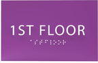 6" X4" 1st Floor Sign - ADA Compliant Tactile Graphics Grade 2 Braille Text Wall Sign| Directional Assistance, Floor Number Sign for Office, Schools, Hospitals, Apartments