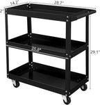 TUFFIOM 3 Tier Rolling Tool Cart, 330 Lbs Capacity, with Ergonomic Handle, Black