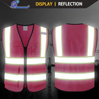 Safety Vest for Men Women,Mesh High Visibility Construction Work Vest with Reflective Strips,Meets ANSI/ISEA Standards(EK175-Mesh-Hot Pink-XL)