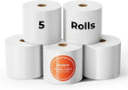 MUNBYN Thermal Paper 3 1/8 x 230ft, 5 Rolls Receipt Paper Work for Star Micronics TSP100 TSP143 Epson 80mm Receipt Printer Square POS Register Credit Card Terminals, Pos Register Paper BPA Free