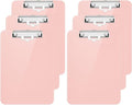 Hongri Plastic Clipboard with Pen Holder, Pink 8.5x11 Letter Size Clip Board for Classroom, Office, Students, Nurses and Women, Low Profile Clip, Size 12.5 x 9 in(Pack of 6)