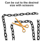82FT Black Plastic Chain Barrier - 1.5 Inch Link Weatherproof Safety Chain for Crowd Control, Parking Lot, Queue Line, Driveway & Halloween Decor