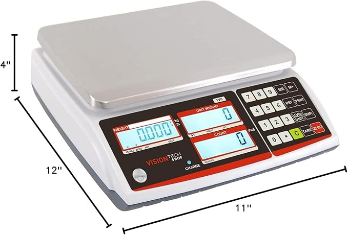 VisionTechShop TVC-60 Counting Scale for Parts and Coins, Lb/Kg Switchable, 60lb Capacity, 0.002lb Readability