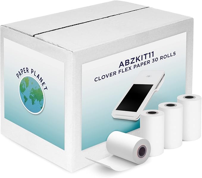 PaperPlanet Thermal Receipt Paper for Clover Flex | 30 Rolls | Compatible with Clover POS models C400 C401 C403 C405 C406