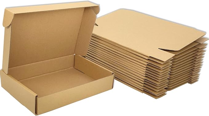Small Brown Shipping Boxes for Small Business Pack of 25-11x8x2 inches Cardboard Corrugated Mailer Boxes for Shipping Packaging Craft Gifts Giving Products