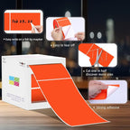 PARLAIM 5" x 3" Rectangle Color Coding Labels,500 per Inventory Labels Color Code Stickers Dispenser Box,Fluorescent Red Sticker Labels for Inventory,Family School Storage Bins Label