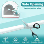 78 Inch Self-Adhesive TV Cable Hider, Home Audio Flexible Wire Cord Management, RG6 Coaxial Cable Raceways, HDMI Cable Cord Hider, White (2m)