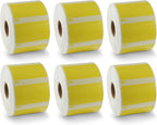 BETCKEY - Compatible DYMO 30334 (2-1/4" x 1-1/4") Medium Multipurpose Barcode/FNSKU Labels - Compatible with Rollo, DYMO Labelwriter 450, 4XL & Zebra Desktop Printers[6 Rolls, 6000 Labels, Yellow]