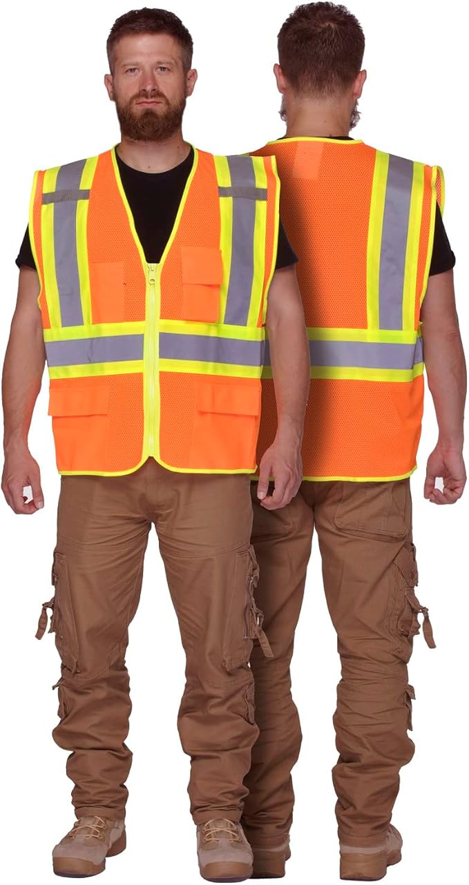 KAYGO Safety Vest with Pockets - High Visibility Reflective Vest ANSI Class 2 Construction Vest