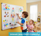40 x 28-in Magnetic Dry Erase Board with Pen Tray| Aluminum Frame Portable Wall Large Whiteboard Message Presentation Board for Office & Classroom