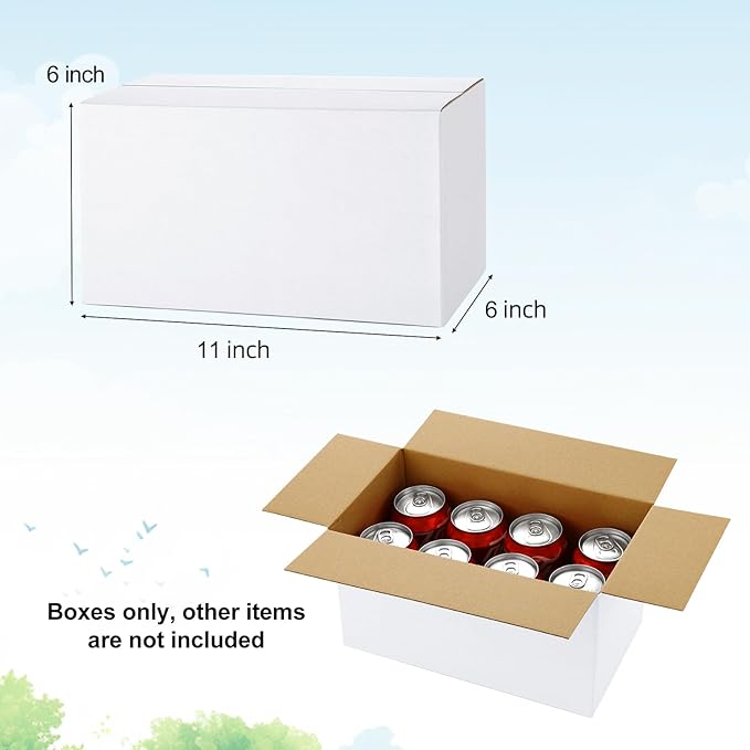 Famagic Small Shipping Boxes 11x6x6 Inch 10 Pack White Box Corrugated Cardboard Boxes for Packaging Small Business, Mailing Boxes for Shipping