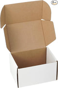 7"x5"x4" Shipping Boxes Set of 2, White Corrugated Cardboard Box Literature Mailer