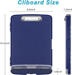 Rimilak Plastic Clipboard with Storage, 8.5 x 11 High Capacity Folio Nursing Case with Pen Holder, Size 14.2 x 9.6 x 1.2″ Folder Side-Opening for Classroom, Teacher, Smooth Writing, Deep Blue