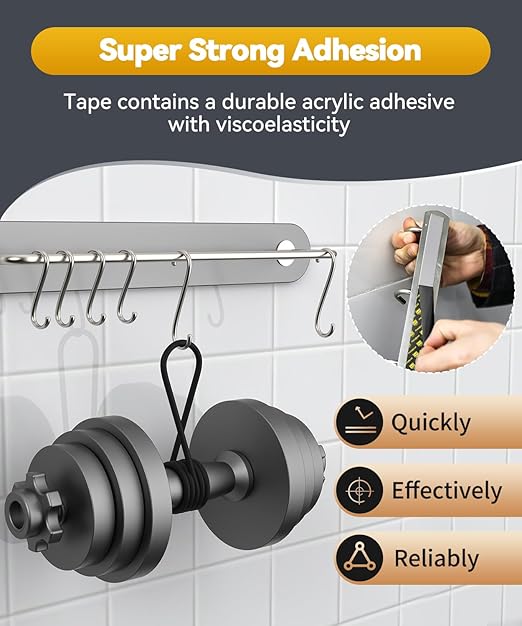 Double Sided Tape Heat Resistant Heavy Duty, Waterproof Outdoor Indoor Automotive Mounting Tape, Removable No Residue Super Strong Adhesion Foam Tape, 1" x 20FT