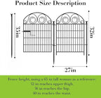 Tall Garden Fencing Animal Barrier with Gate, 32 Inch(H) 4 Panels Dog Fence Outdoor for Yard, Total Length 8.8 Ft Decorative Fence for Garden│Patented