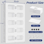 1000QT Large Stackable Storage Bins with Lid, 250Gal Plastic Collapsible Closet Organizers Drawers Box with Wheels, Folding Cabinet Containers with Doors for Home Kitchen Office, 5Pack White