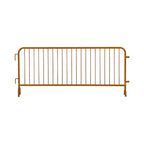 Angry Bull Barricades Metal Interlocking Steel Barricade (8.5 Ft. Heavy Duty, Bridge Feet, Orange Powder Coated, Set of 10)