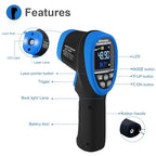 High Temperature IR Thermometer -58℉- 2732℉,Dual Laser Industrial Pyrometer 30:1 Non Contact Digital Thermometer Gun with Large LCD Color Display Blacklight and Flashlight, Adjustable Emissivity