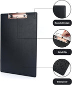 A4 Clipboard,3 Pack PU Clipboards with Hanging Hole for Office,School or Restaurant,Black
