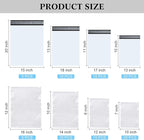 Outus 50 Pcs Mailers with 50 Pcs Poly Zipper Clothes Packaging Bags 4 Sizes Self Adhesive Shipping Mailers Frosted Zipper Plastic Bags for Clothing Small Business Flexible Mailing