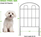 28 Pack Decorative Garden Fence Outdoor 24in (H) x 30ft (L) Coated Metal RustProof Landscape Wrought Iron Wire Border Folding Patio Fences Flower Bed Fencing Animal Barrier Section Panels Decor