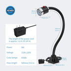 900 Lumens LED Machine Shop Light, IP65 Water Proof Flexible Gooseneck Lamp, 20" Adjustable Gooseneck w/Screw Base for Lathe, Drill Press, and Workbench
