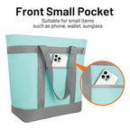 Insulated Reusable Tote Bag for Grocery Shopping for Women/Men, Pizza/Food Delivery Bag to Keep Food Cold/Hot for Commercial Food Transport, Cooler bags for Travel/Beach/Picnic, Green